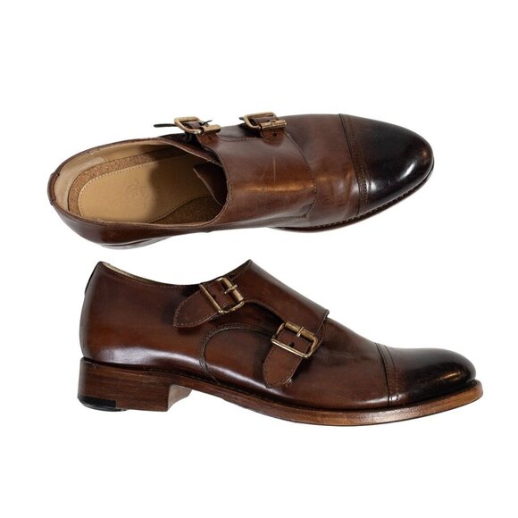 The Office Of Angela Scott Shoes - The Office Of Angela Scott Mr. Colin Double Monkstrap Loafers SZ US 8 Leather
